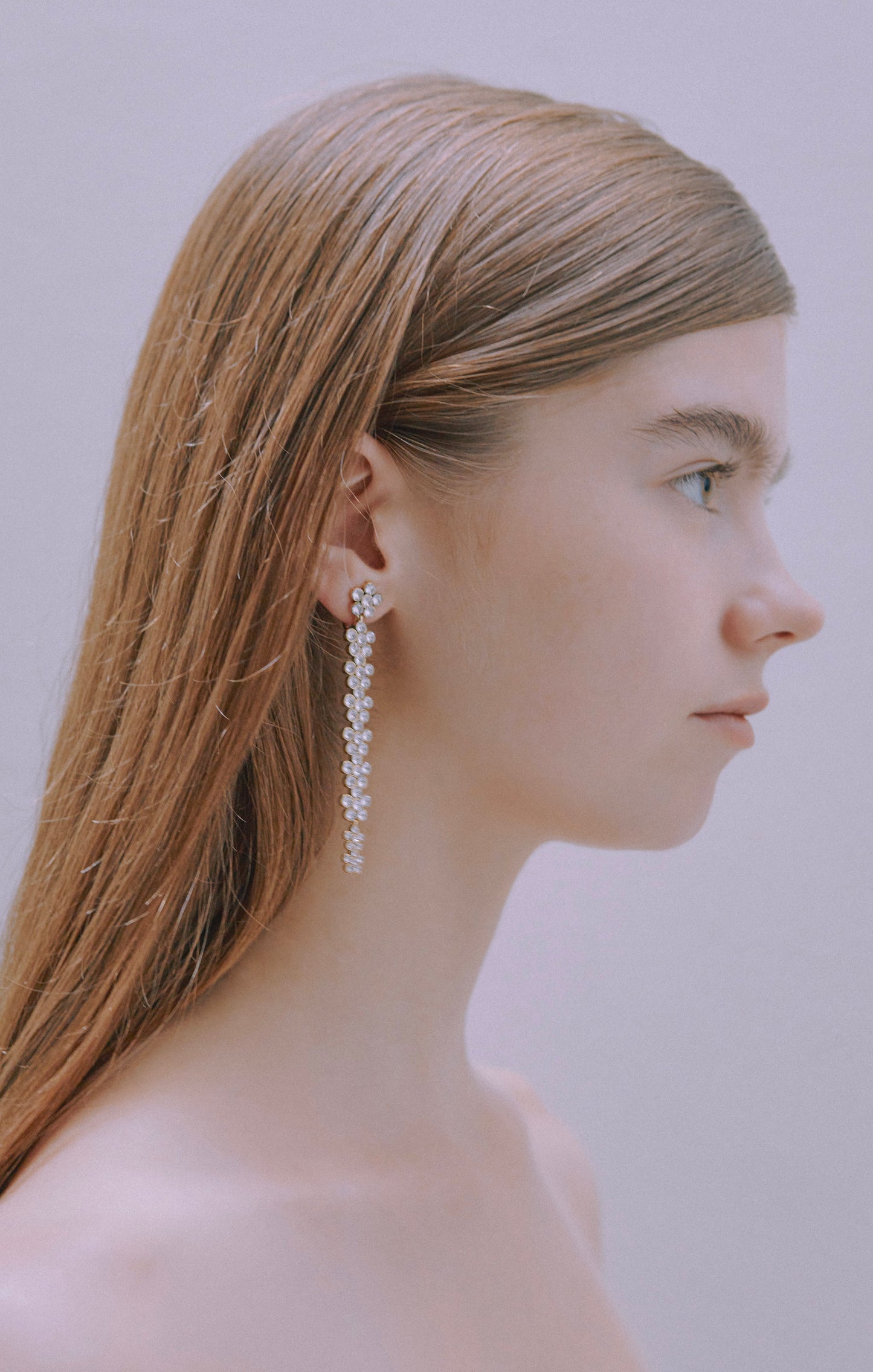 Gold flower earring