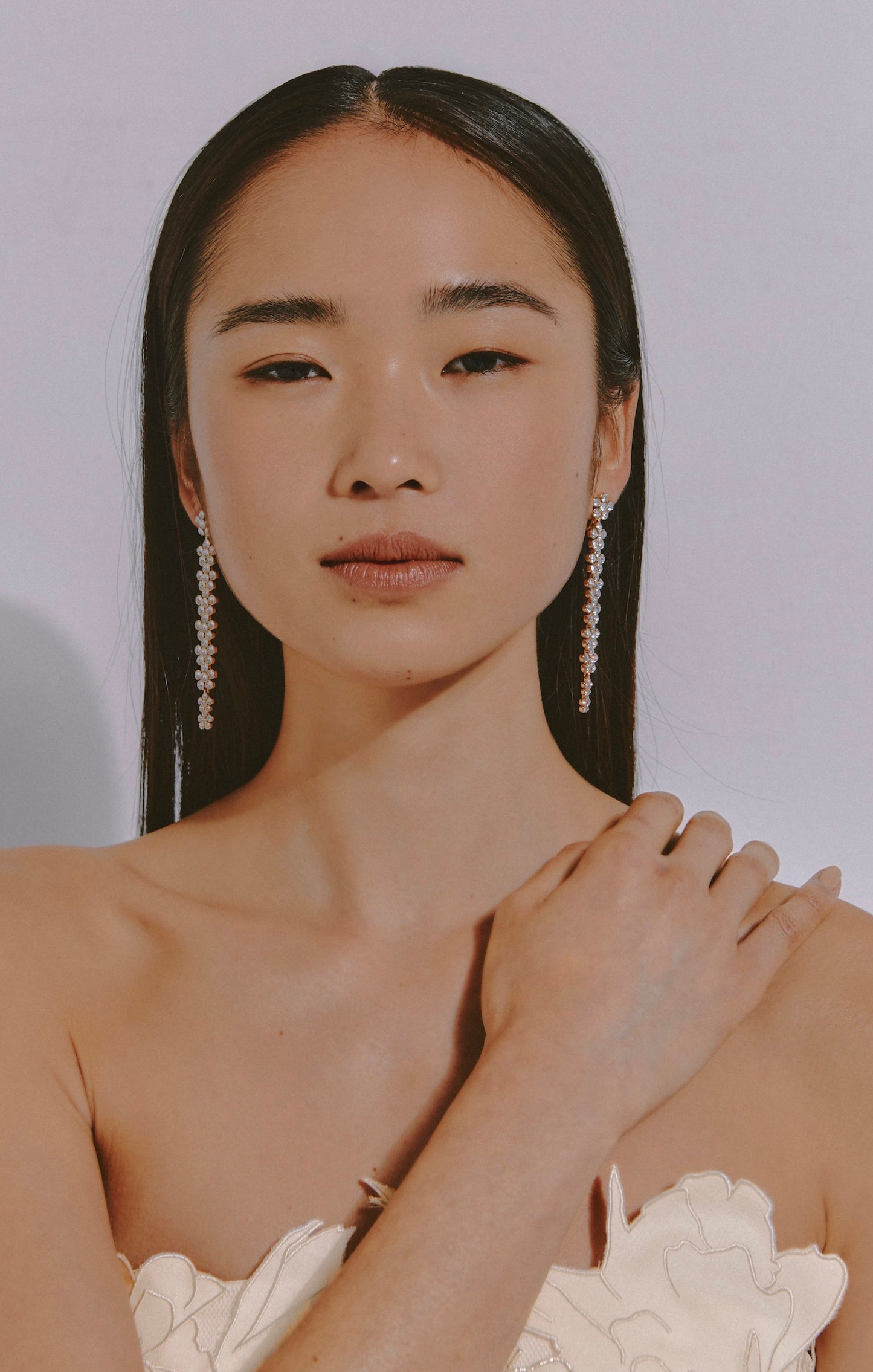Gold flower earring