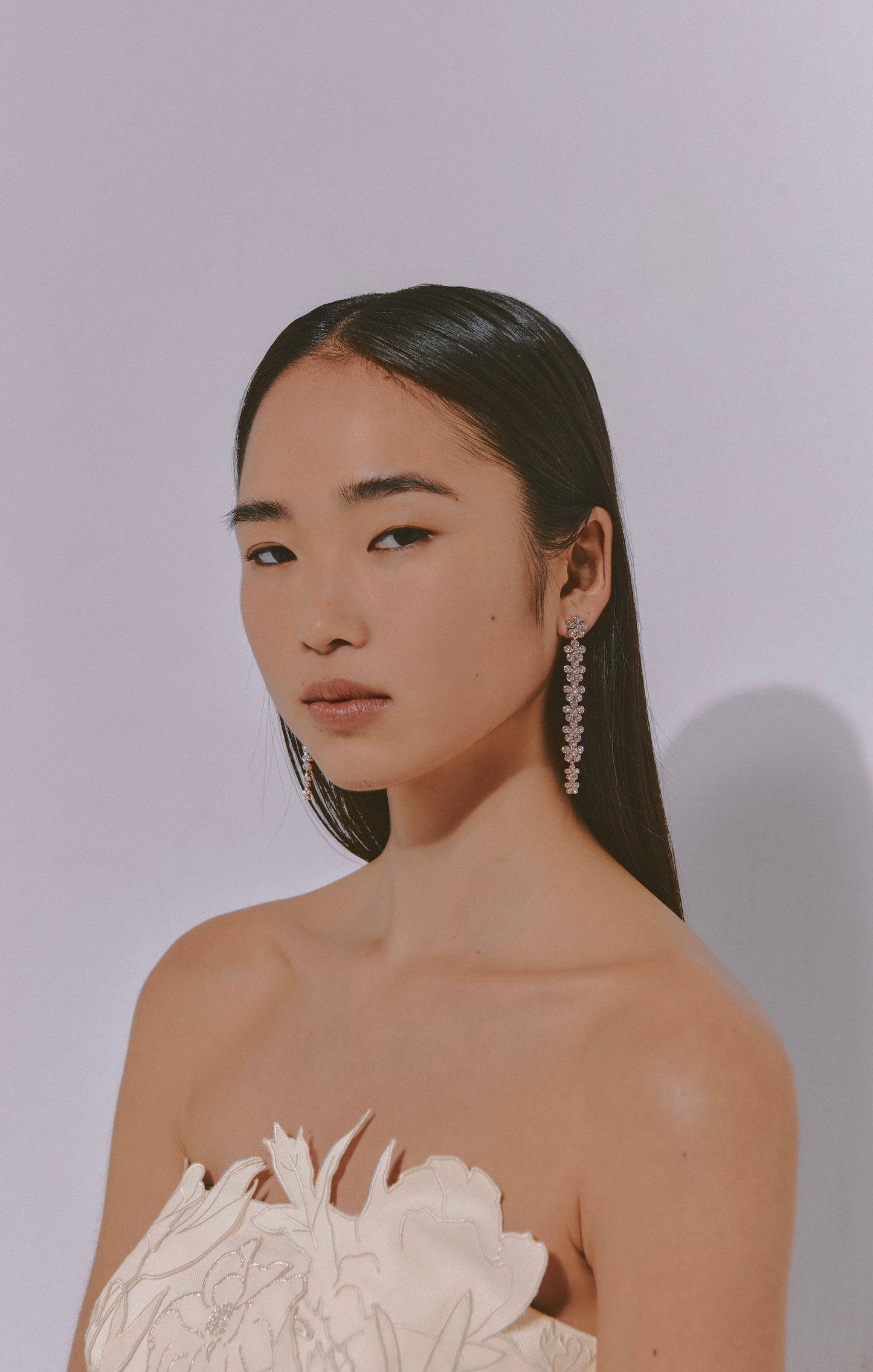 Gold flower earring