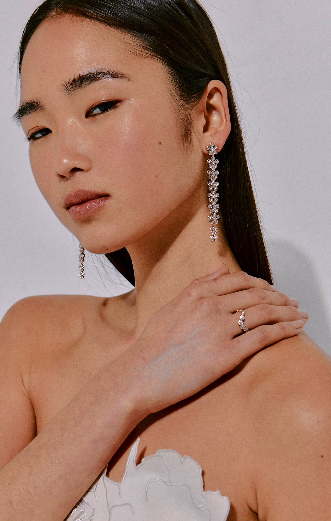 Gold flower earring