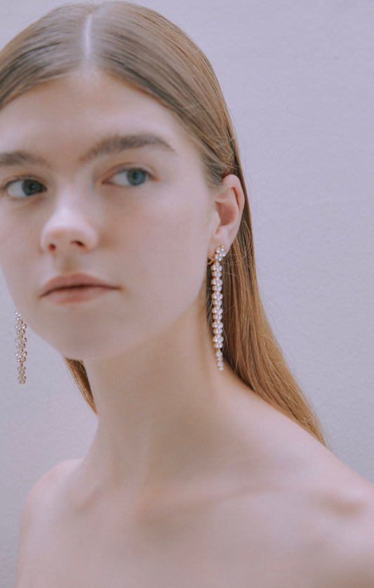 Gold flower earring